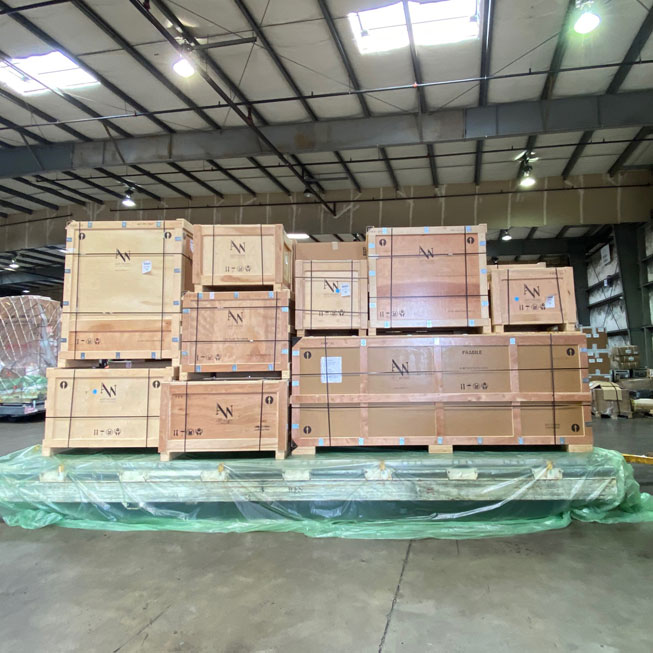 Art Shipping Services - Custom crates in garage - Art Work Fine Art Services