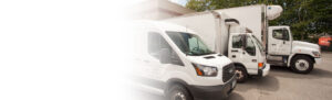 Art Shipping Services - Three moving vans and trucks parked - Art Work Fine Art Services
